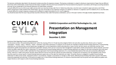 Presentation on Management Integration December 2, 2024